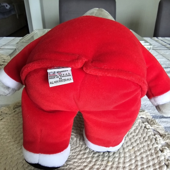 Vintage Macys 1988 Gund Babar the elephant king 14" Plush Red Suit Yellow Crown - Picture 7 of 7